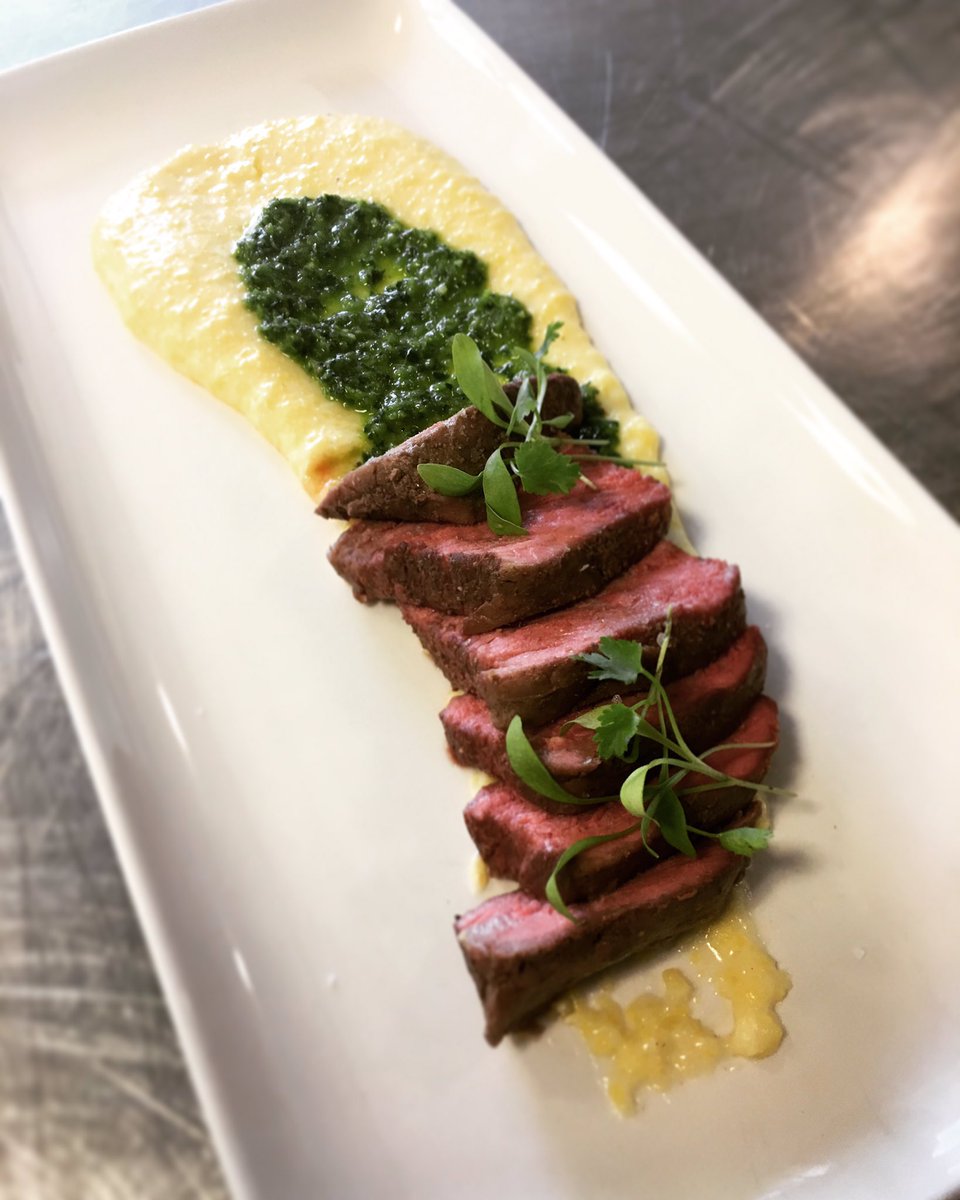 heatherlynnen's tweet photo. #sousvide #eyeofround #steak #beef #polenta #chimichurri #culinaryschool #cooking #chef https://t.co/Aaw1mK6Wl0