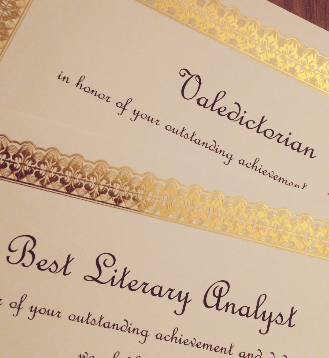 RCohenMorris's tweet photo. Excited to hand out class superlatives and awards tomorrow! Bought these at WalMart & typed em myself! #CrossKeysHS https://t.co/wT6MCdbznU
