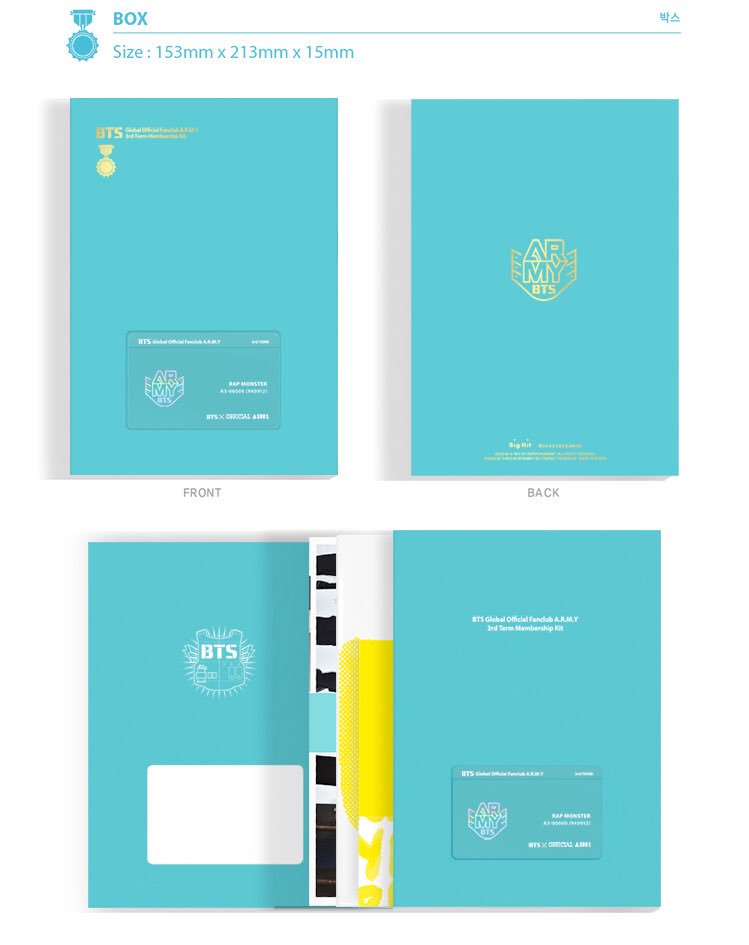 防弾少年団/BTS 韓国ファンクラブ3期 BTS Global Official Fanclub A.R.M.Y 3기 Membership Kit