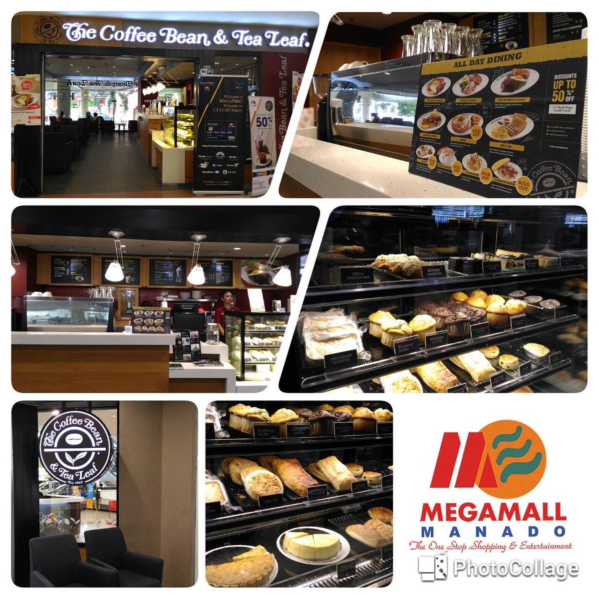 THE COFFEE BEAN &amp; TEA LEAF, ada di Lantai Dasar Megamall Manado.