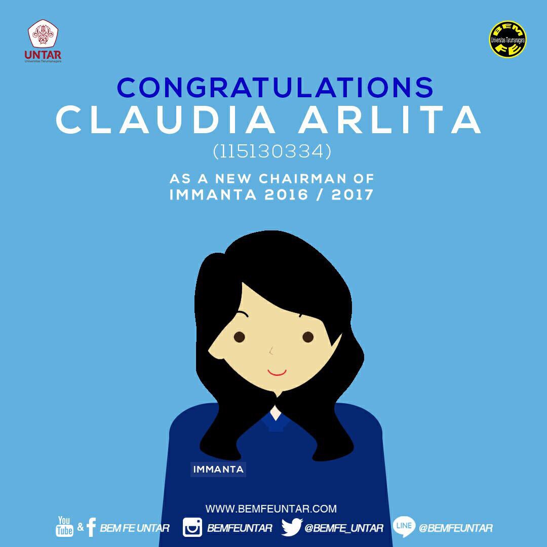 Congratulations to Claudia Arlita as a new chairman of IMMANTA 2016/2017