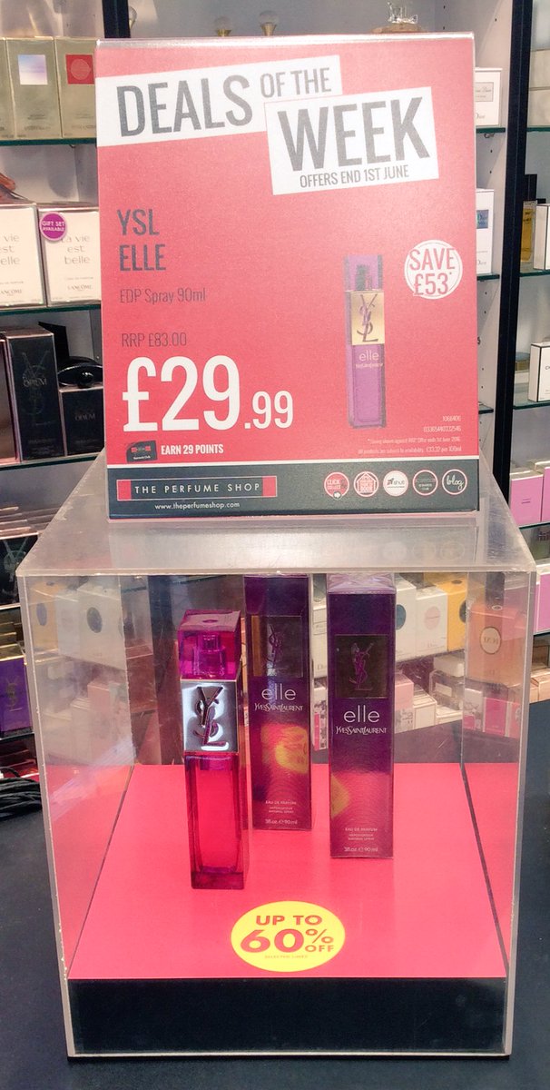 gayenf1's tweet photo. ✨#DealOfTheWeek #YSL Elle 90ml only £29.99!!Don't miss out pop into #EnfieldStore now!! @TPSPeople @PalaceShopping✨ https://t.co/6488speZEr