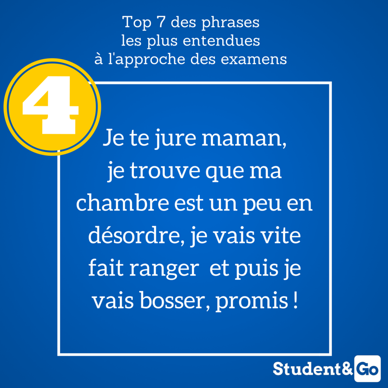 Voici le top 7 des #phrases les plus entendues à l'approche des #examens !