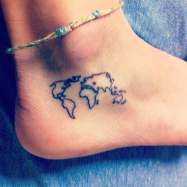 9 Best World Map Tattoo Designs and Ideas | Styles At Life
