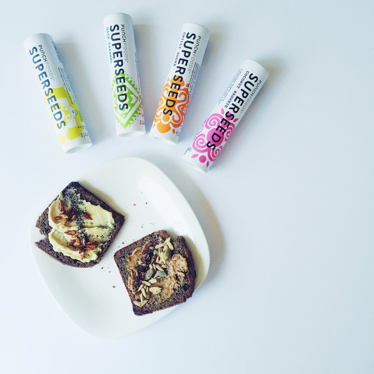 LifeBoxFood's tweet photo. #healthygirlproblems Sweet or Savoury #breakfast - BOTH for the win! 💪🏻hummus & smokey seeds V #pb & choc #toast#yum https://t.co/ANiIlQuNxd
