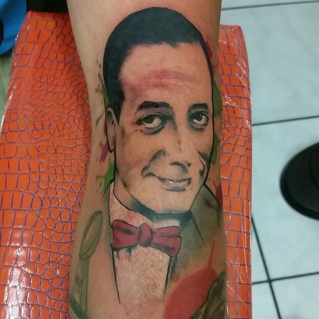 S8Tattoo's tweet photo. Pee wee herman! Had fun tattooing this today! #fusionink #dynamicblack #s8 #redstencil #johnclarkmachine #samphilli… https://t.co/fiBOM0ucRc