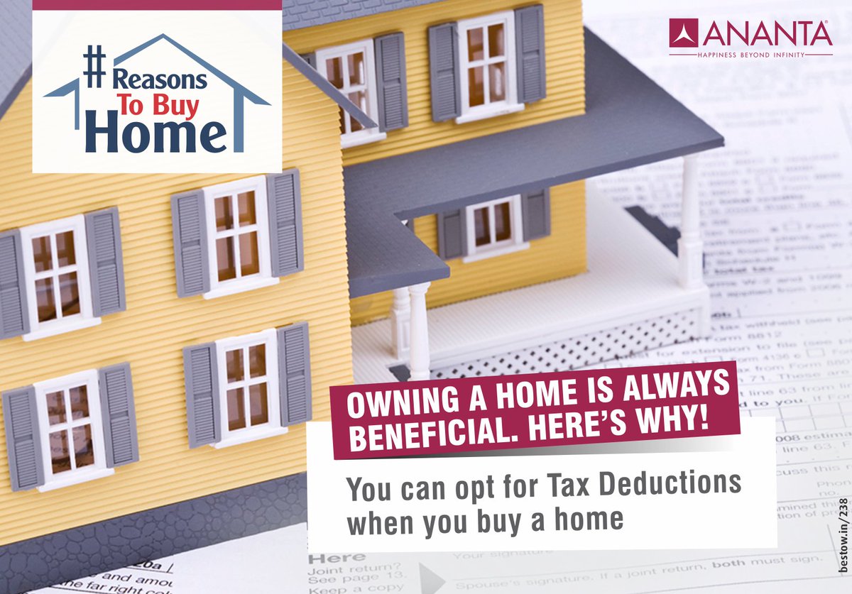 anantabuilder's tweet image. You can deduct mortgage interest as well as your property taxes when you own the house #ProudHomeOwner