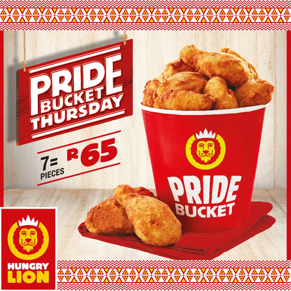 hungrylion's tweet photo. It's our #PrideBucketThursday Special today. Tell how many pieces your family enjoys. We will reward 5 AWESOME fans! https://t.co/ji3Hy1qEEC