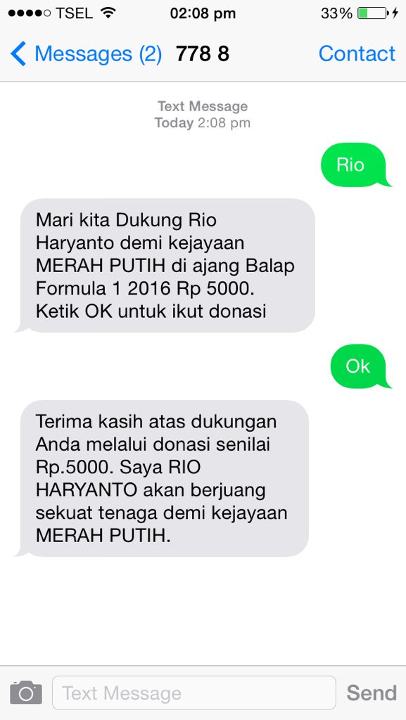 SahabatRio's tweet photo. Satu jam lagi jelang #FP1 #MonacoGP mulai, jangan lupa SMS donasi untuk Rio! Dari fans, untuk fans demi Indonesia F1 https://t.co/FjeoAokVKF