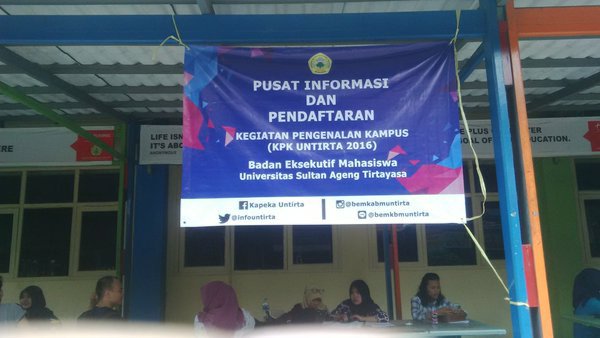 Jangan lupa kunjungi Stand Pusat Informasi dan  Pendaftaran KPK (Kegiatan Pengenalan Kampus) UNTIRTA 2016.
