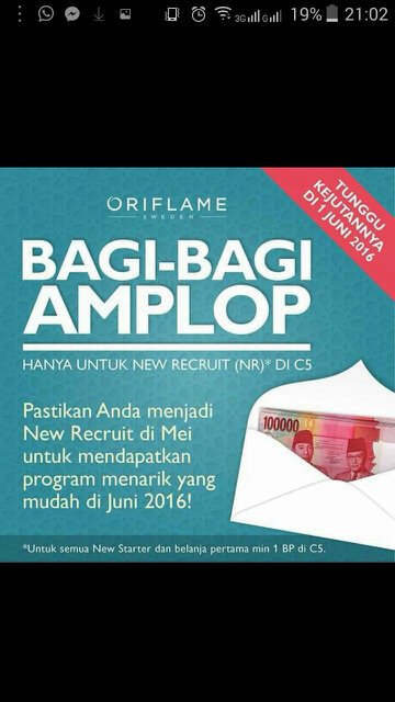 uli_18182's tweet photo. Sdh jd member Oriflame tp blm pernah order?Yuk sini aktif lagi, spy dpt amplop THR dr Oriflame. Jgn lwatkan.25C6ECCD https://t.co/b5YRcFoc0i