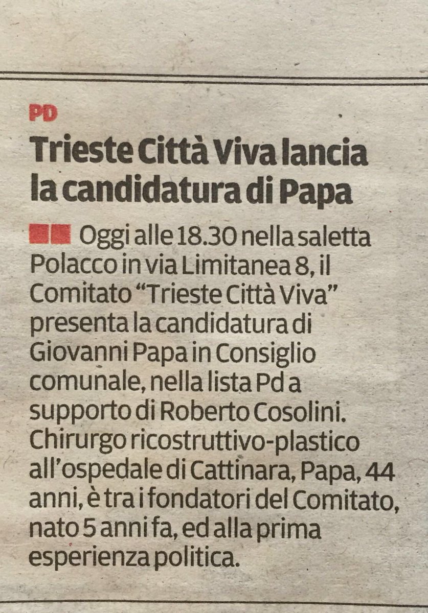 Ho sempre aiutato gli altri come medico, ora anche come politico #unPapaPerTrieste