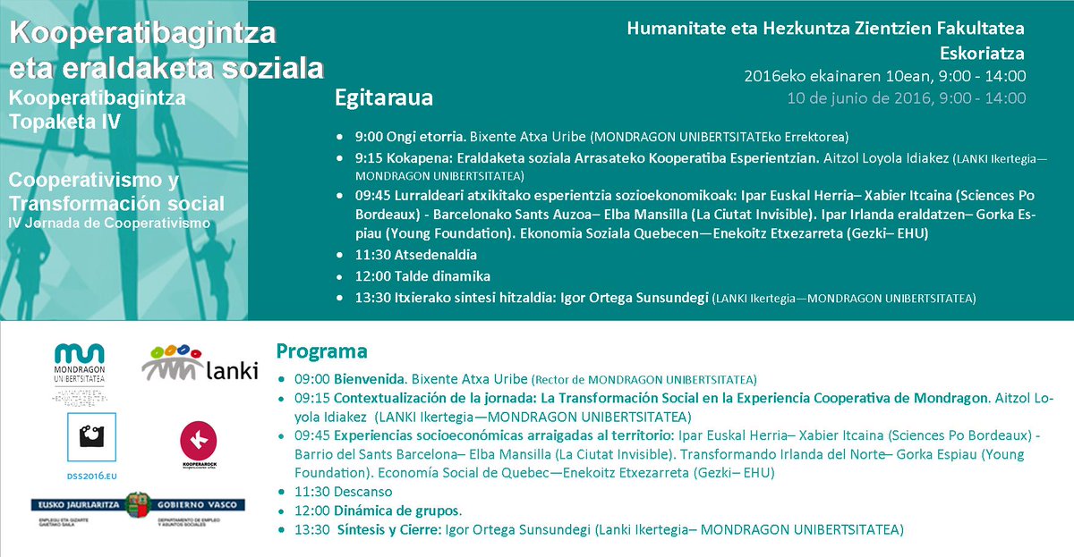 MUkoopMOOC's tweet photo. IV Kooperatibagintza Topaketa izango da Eskoriatzan @Huhezi fakultatean. Izena eman: https://t.co/9Yy1yPhiIV https://t.co/aFJJT0XTgs
