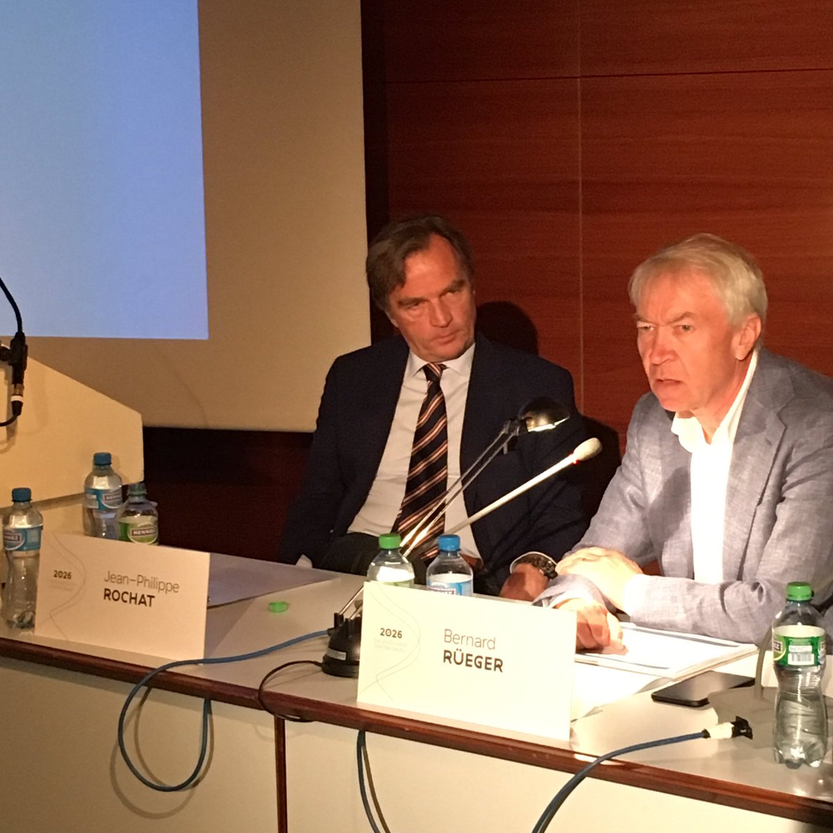 objectif2026's tweet photo. Bernard Rüeger, Président de la CVCI, présente les contours du projet. https://t.co/tuOcLIrJw3