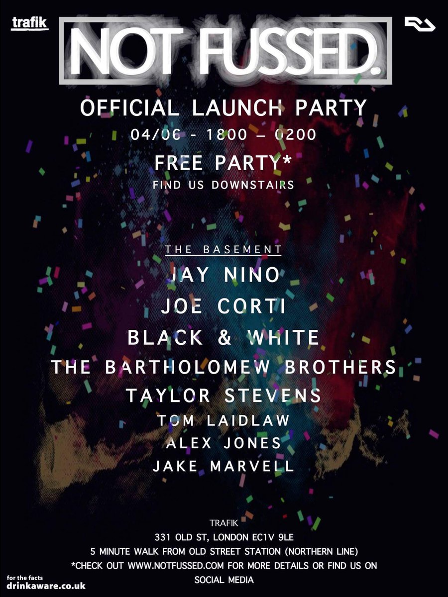 Next Up Catch Us Playing For The <a href="/NotFussed_/">#NotFussed</a> Boys <a href="/TrafikBar/">Trafik Bar</a> Saturday 4th June Set Time TBC 🎉