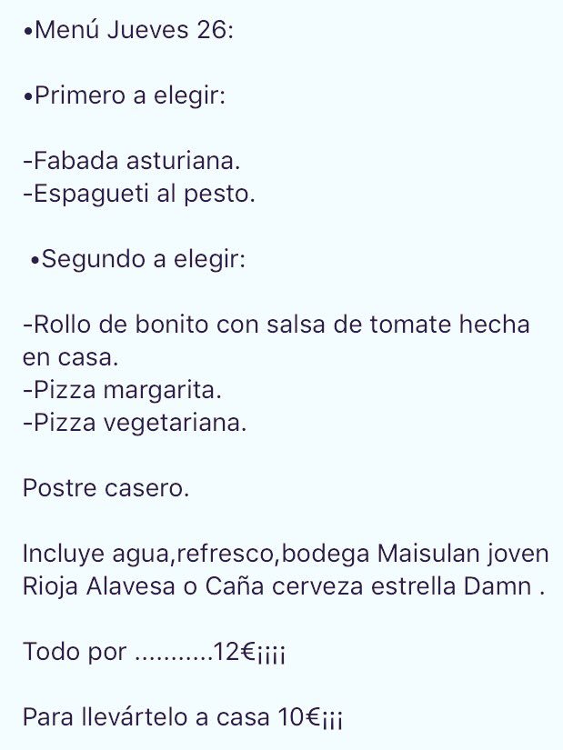 OutViesques's tweet photo. Te gusta la #fabada o el #rollodebonito? Pues hoy es tu día, ven a comer nuestro #menú https://t.co/O6Hwnnf8kF
