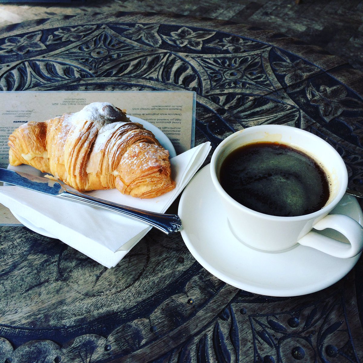 Hannahatsoulfit's tweet image. Second coffee in an hour as I wait for my van to be ready. At @Cafe_Rust So excited! Should've had a decaf 😁