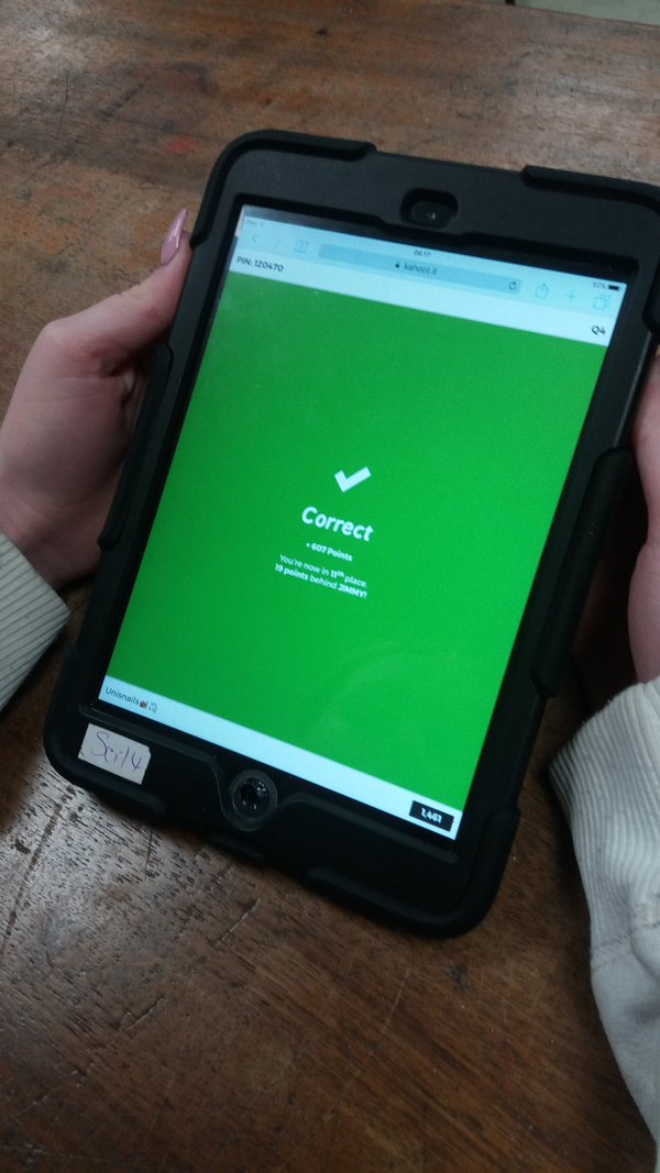BeeslackScience's tweet photo. Instant feedback on progress and opportunity to discuss learning further using Kahoot #visiblelearning #AiFL https://t.co/wC4m6pc0VG