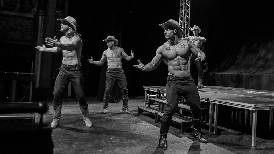 ForbiddenNights's tweet image. Today we take our show to Ferneham Hall! Saddle up, ladies! You're about to have some fun with some Cowboys 😉