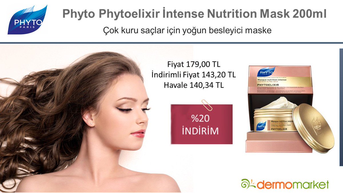 Dermomarket's tweet image. #Phyto #Phytoelixir #Mask #saçbakımı #maske #saçdökülmesi #sağlık #indirim #kampanya #kozmetik #dermomarket #beauty