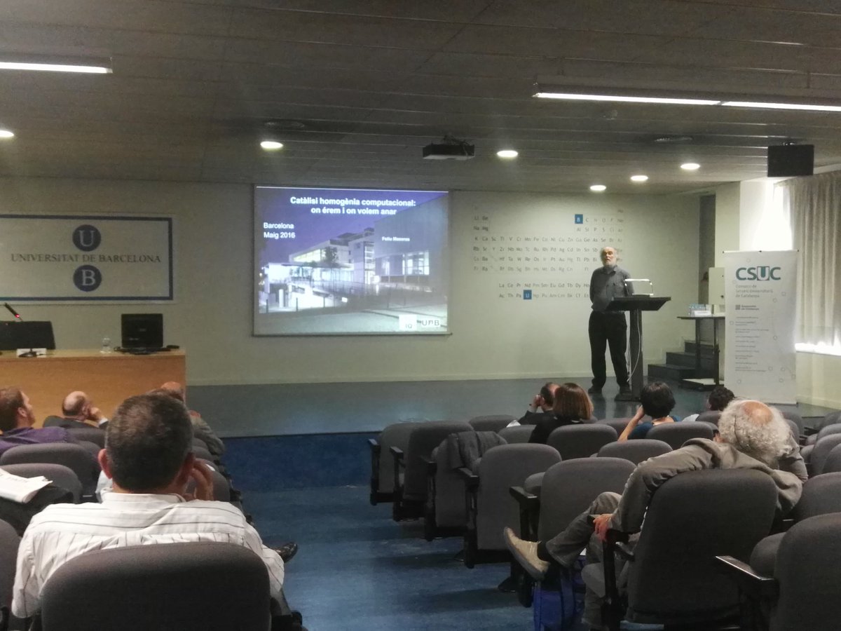 JoanGFabra's tweet image. &quot;Catàlisi homogènia computacional: on érem i on volem anar&quot; Prof. Feliu Maseras @ICIQchem #JOCS16 @CSUC_info
