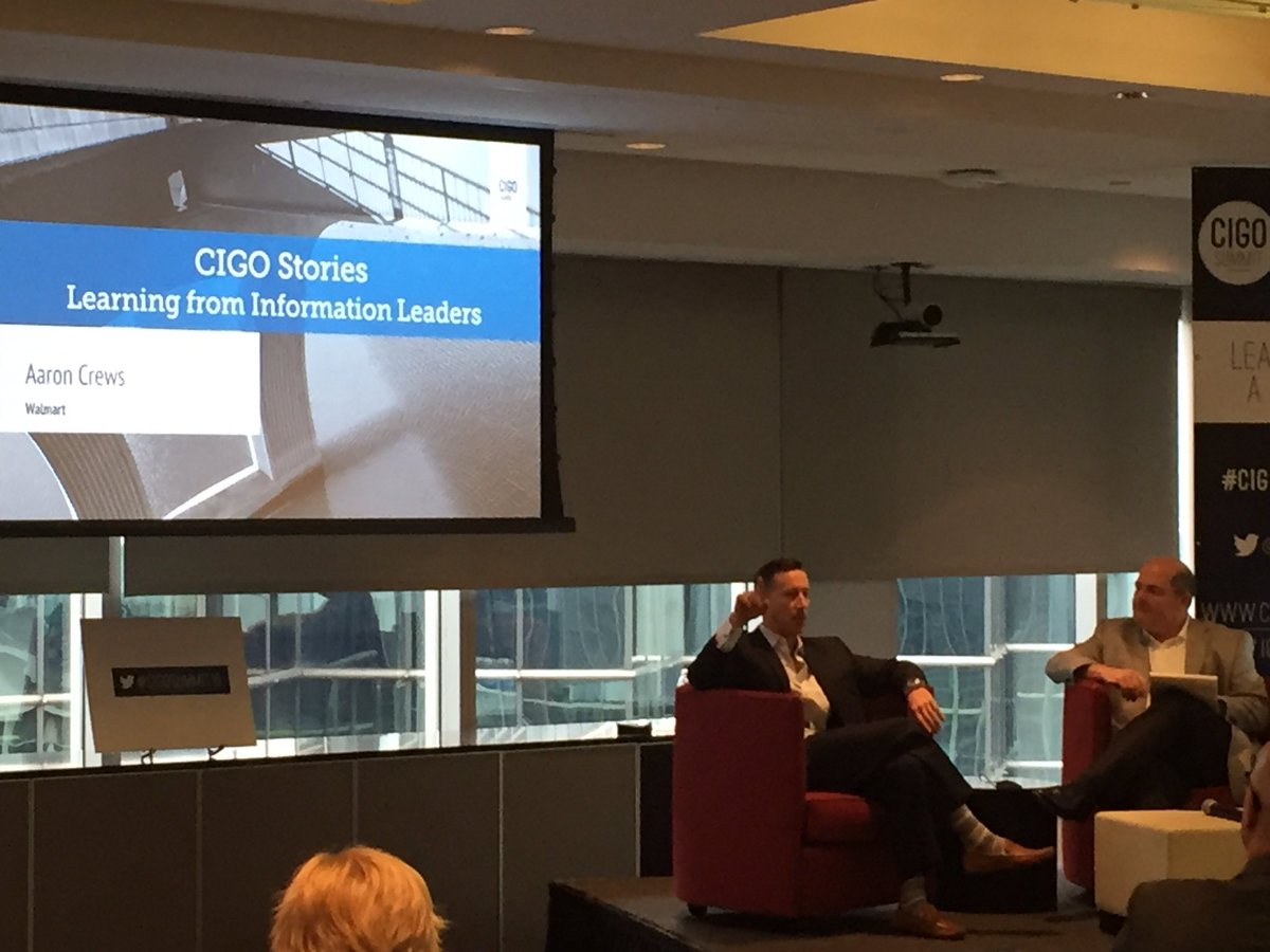.<a href="/BennettBorden/">Bennett Borden</a> talks #infogov with Walmart's <a href="/ESIESQ/">Aaron Crews</a> at #CIGOSummit16