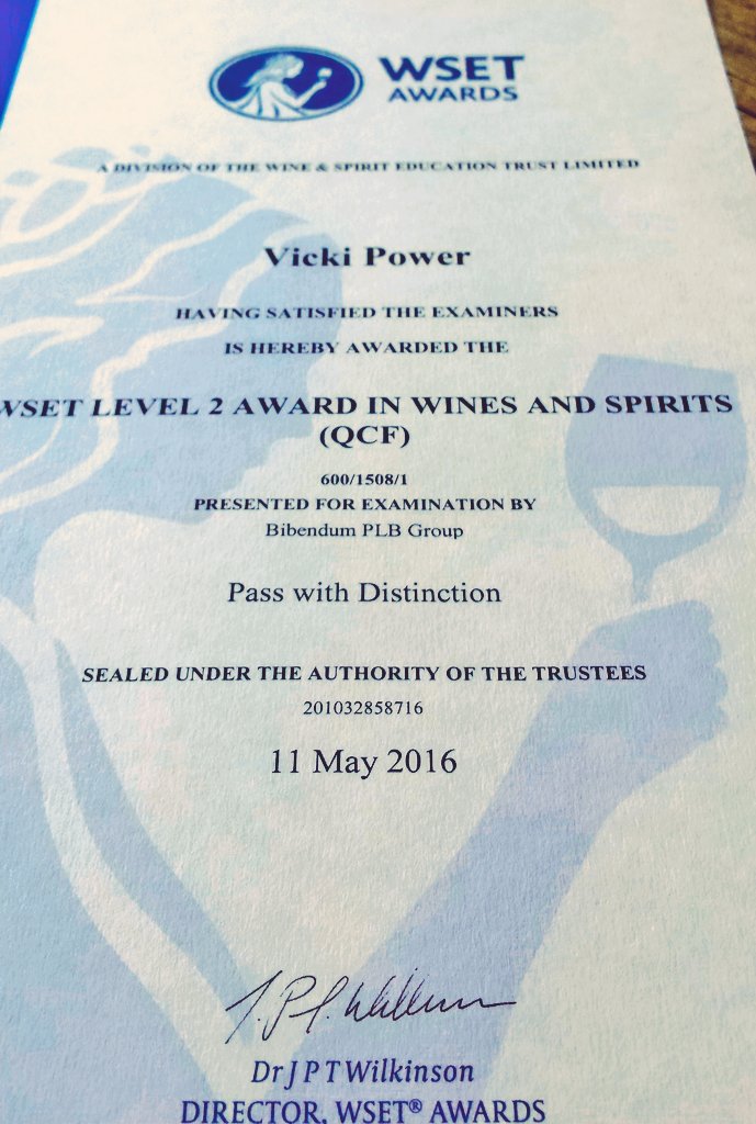 Our super awesome GM Vicki got her WSET lvl 2 #cleverclogs #testherknowledge <a href="/bibendumwine/">Bibendum</a>