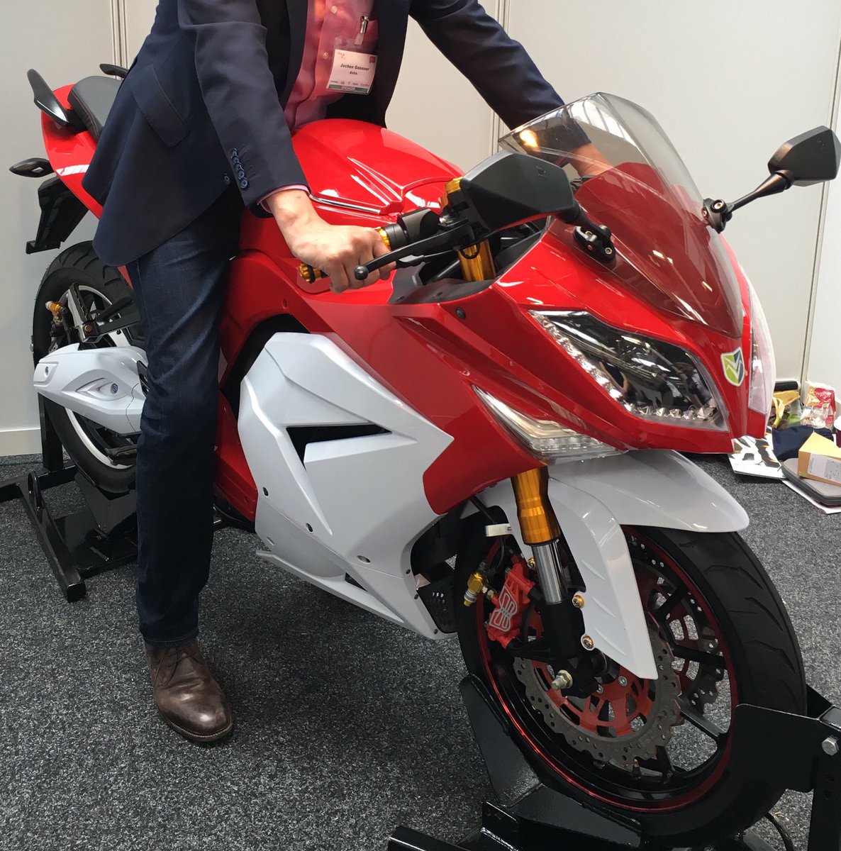 jochengassner's tweet photo. Great experience to get in touch! Thank you, @VoltMotorcycles! #TCLIVE16 https://t.co/RKTVNMwZYE