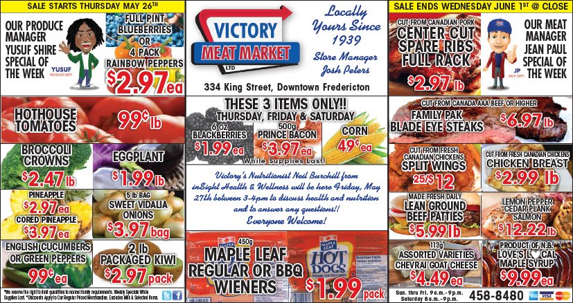 This week's flyer! Sale is on Thursday, May 26th till closing on Wednesday, June 1st.