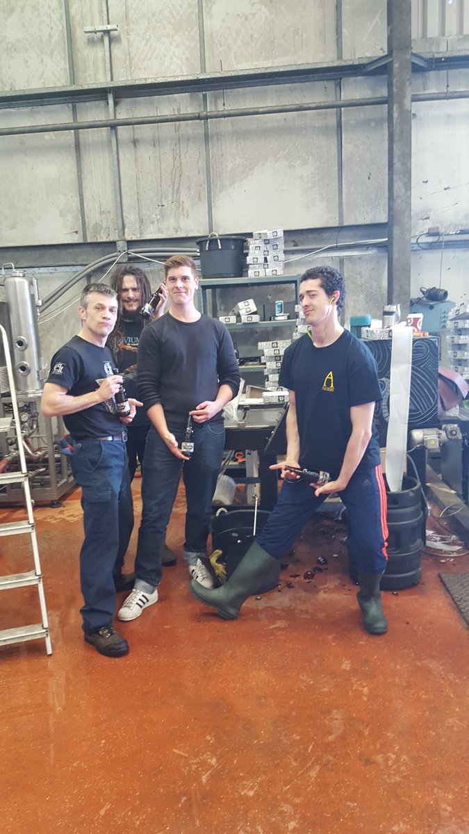 The boys like to take work at the brewery very seriously...