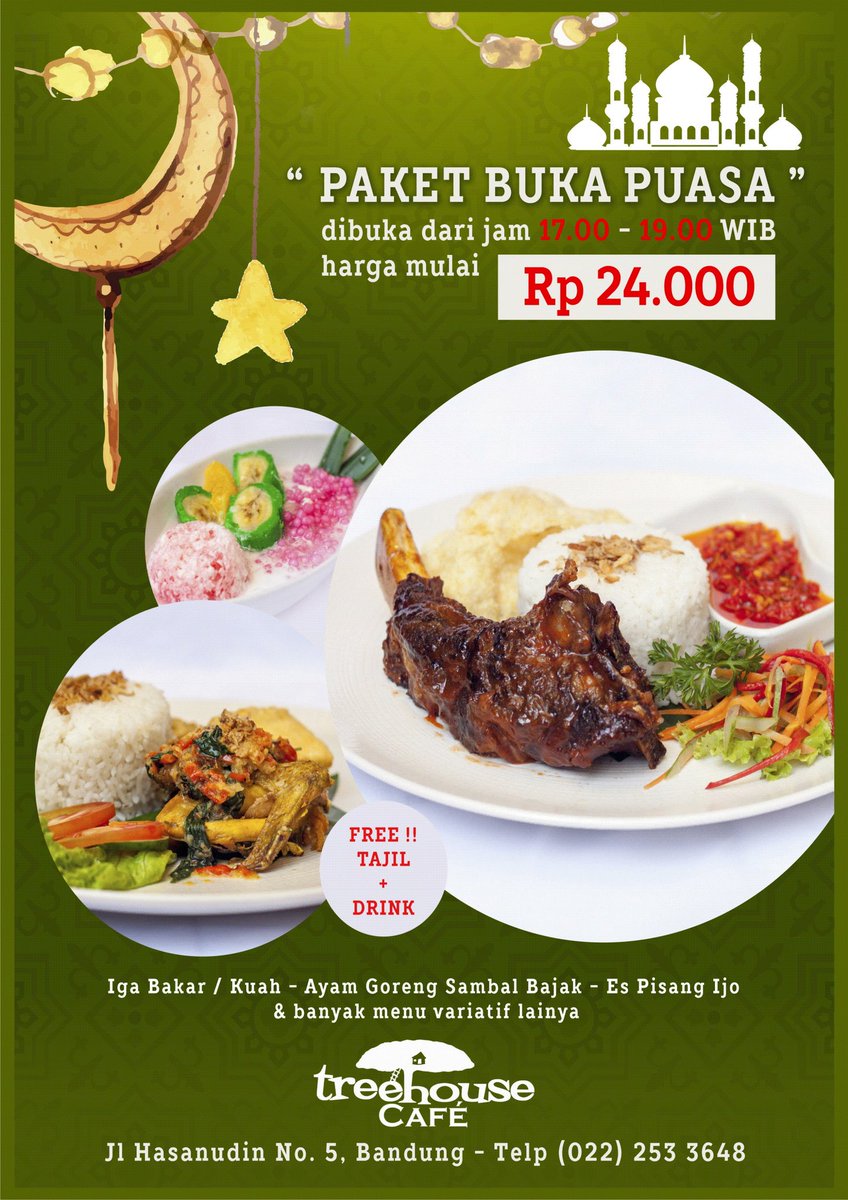 treehousebdg's tweet image. Sudah siap menu buka puasa nanti...  free tajil free drink.. Hebat...  @treehousebdg reservasi or wa : 087722029691