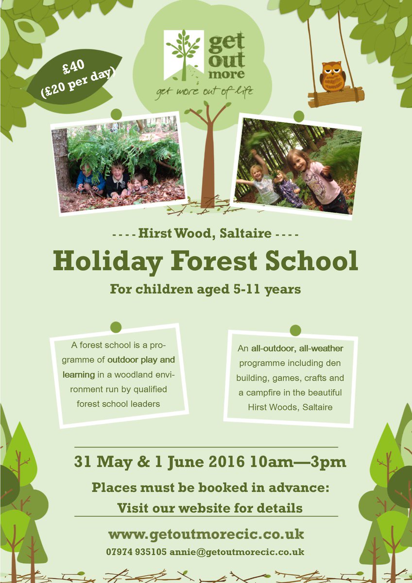 RuthMcIlkley's tweet image. Last few places for 5-11yr olds @getoutmorecic holiday forest school in #saltaire next wk @hirstwoodrg @spsprimary
