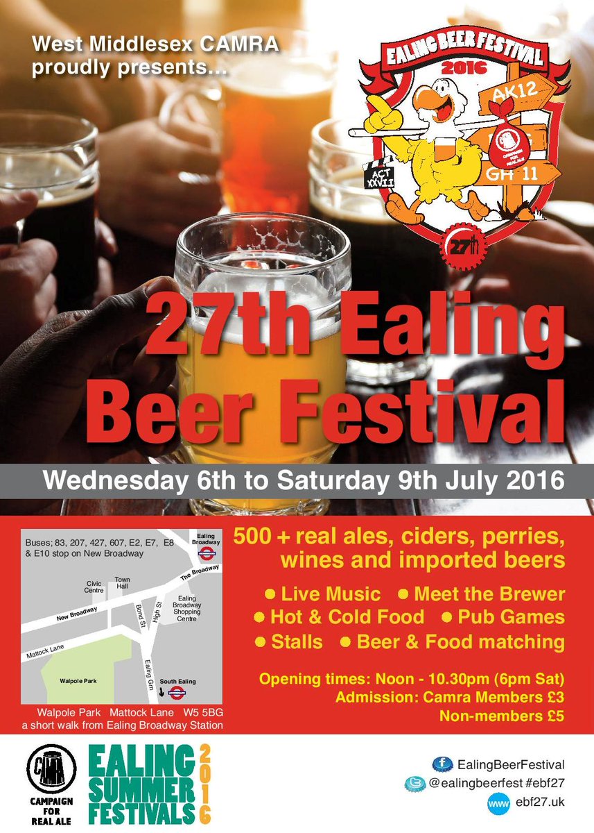 Less than 6 weeks to go! Thanks to the support from <a href="/southwarkbeer/">Southwark Brewing</a> for the promo shirts! #ebf27 #ealing #beer #cider