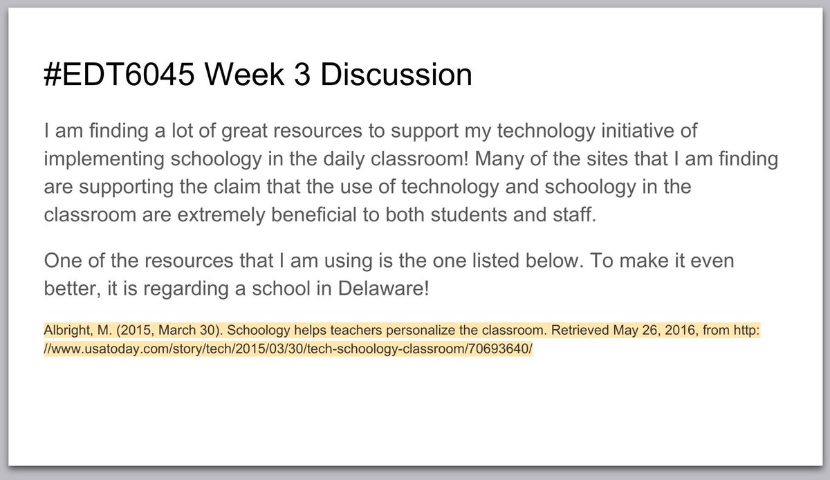 awrig92WU's tweet photo. Week 3 discussion #EDT6045 https://t.co/ktEywvTXfI