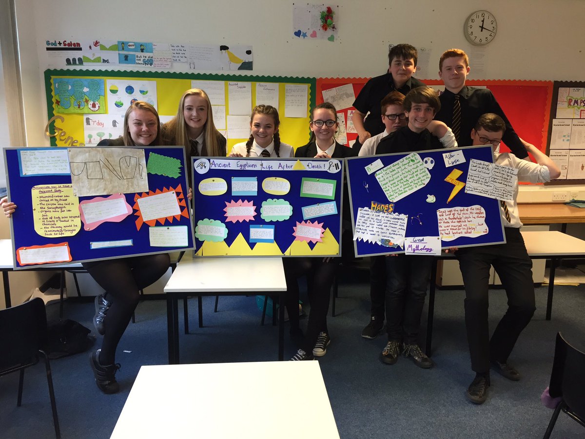S3 proud to show off their Ancient Greek and Egyptian boards about life after death. Some great peer teaching today!