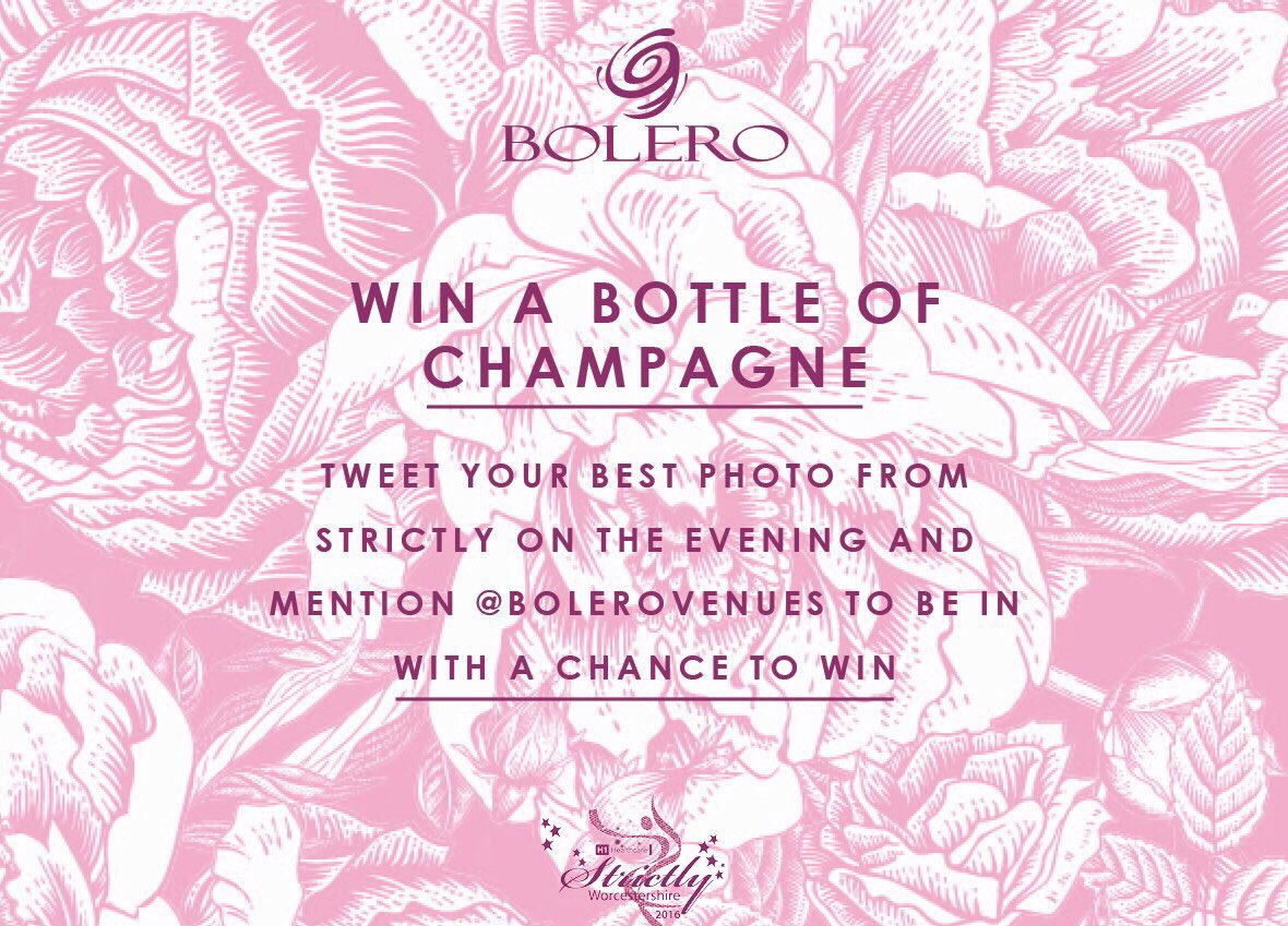 BoleroVenues's tweet photo. Mention @bolerovenues in your best @Strictlyworcs tweet photo tonight to win a bottle of champagne! https://t.co/NZxcB8Nuie