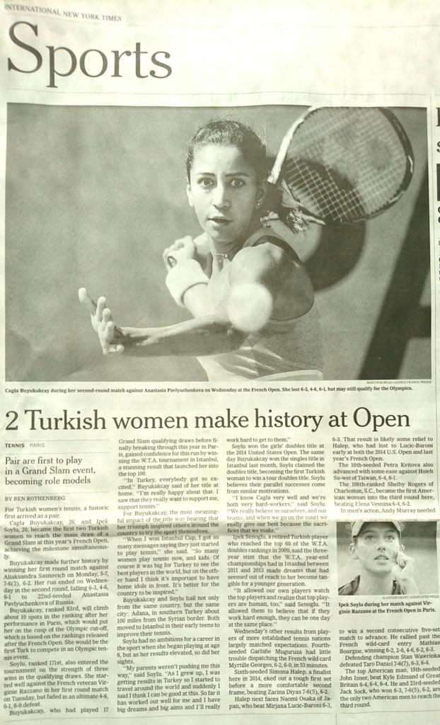 Beginning of a new story: Turkish women in tennis, Çağla Büyükakçay, İpek Soylu...