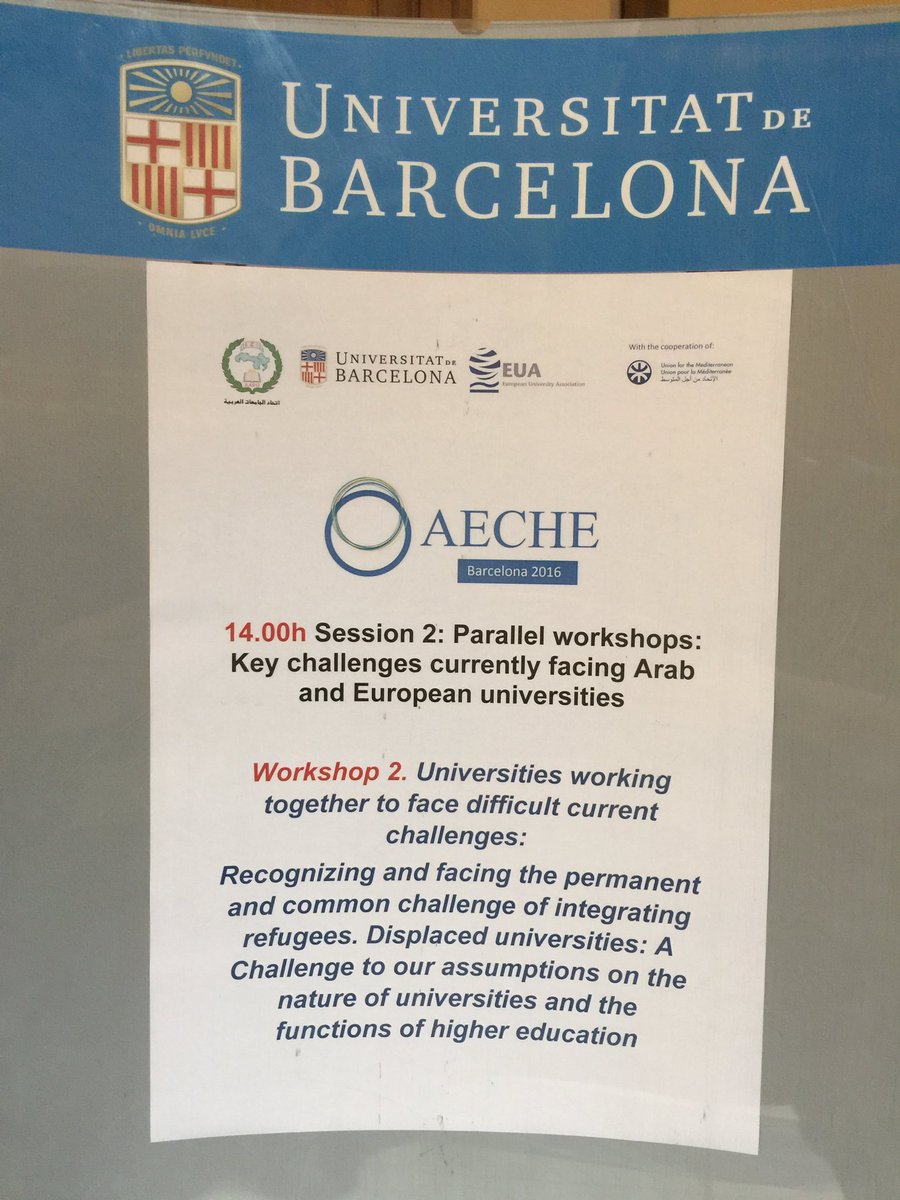 Participamos en "Universidades trabajando juntas para afrontar los difíciles retos actuales" #refugee #AECHE