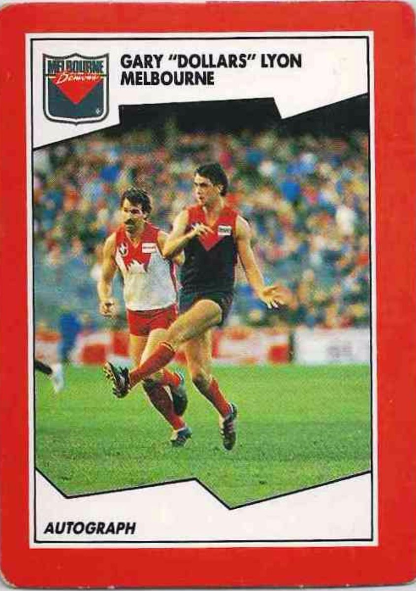 AgentKAOS_'s tweet photo. @AFLFootyShow Fat how's this for a footy card Keeper The Wolf in all his glory Ol Gary "Dollars" Lyon #FatStat https://t.co/bW9RnRQa8Q