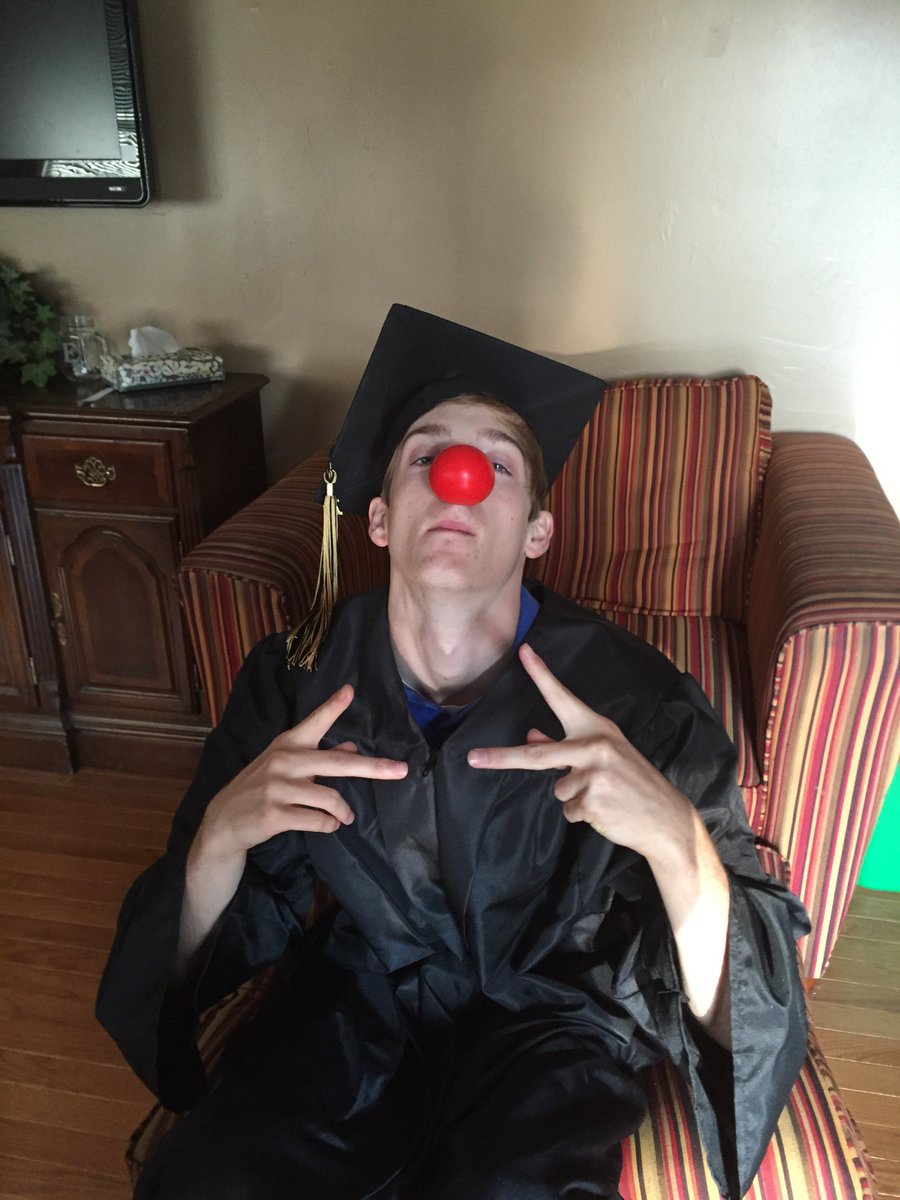 My graduate today supporting kids hunger! #RedNoseDay
