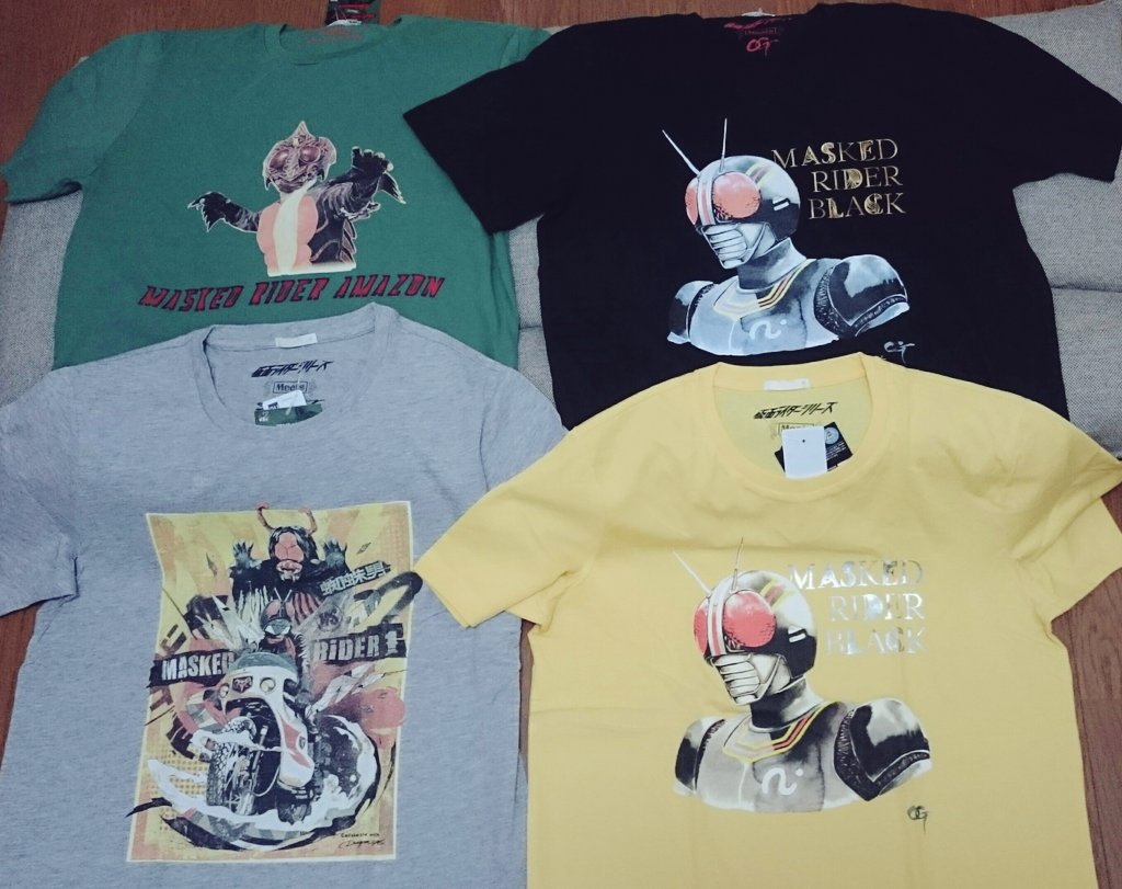 マルク V Twitter Guが神 昭和ライダーとのコラボtシャツが出てた そりゃ まとめ買いするわ D 仮面ライダー旧1号 アマゾン Blackを買った