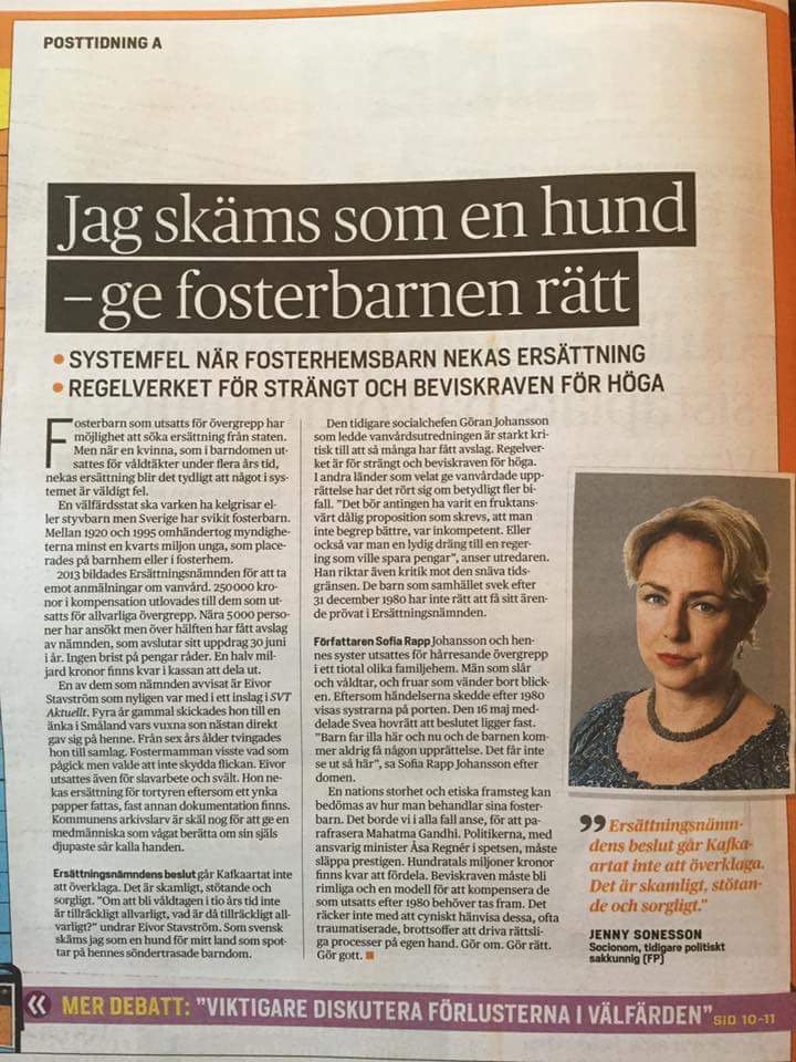 JennySonesson's tweet photo. Min krönika om #fosterbarn nu i pappersupplagan av @dagenssamhalle. Hoppas makthavare läser! https://t.co/cAyIwY6zsS https://t.co/0hbW33uhuD