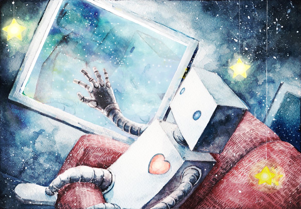 kinokosikkemax1's tweet image. 「幻想」からイメージして描いてみました。聞いてて落ち着きます・・・。
 #junkrobot