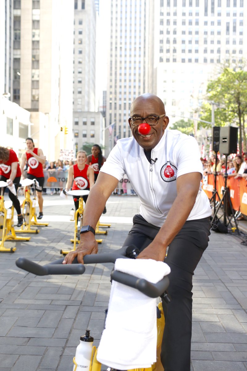 TODAYshow's tweet photo. The men of TODAY (& @LesterHoltNBC) are having fun on their Red Nose ride! #RedNoseTODAY https://t.co/5AjRKGwsZ1