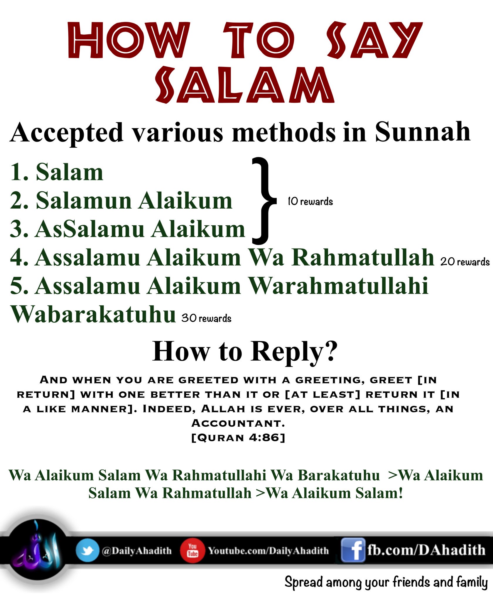Daily a Hadith on Twitter Many people say Salam in Daily a Hadith on Twitter Many people say Salam in