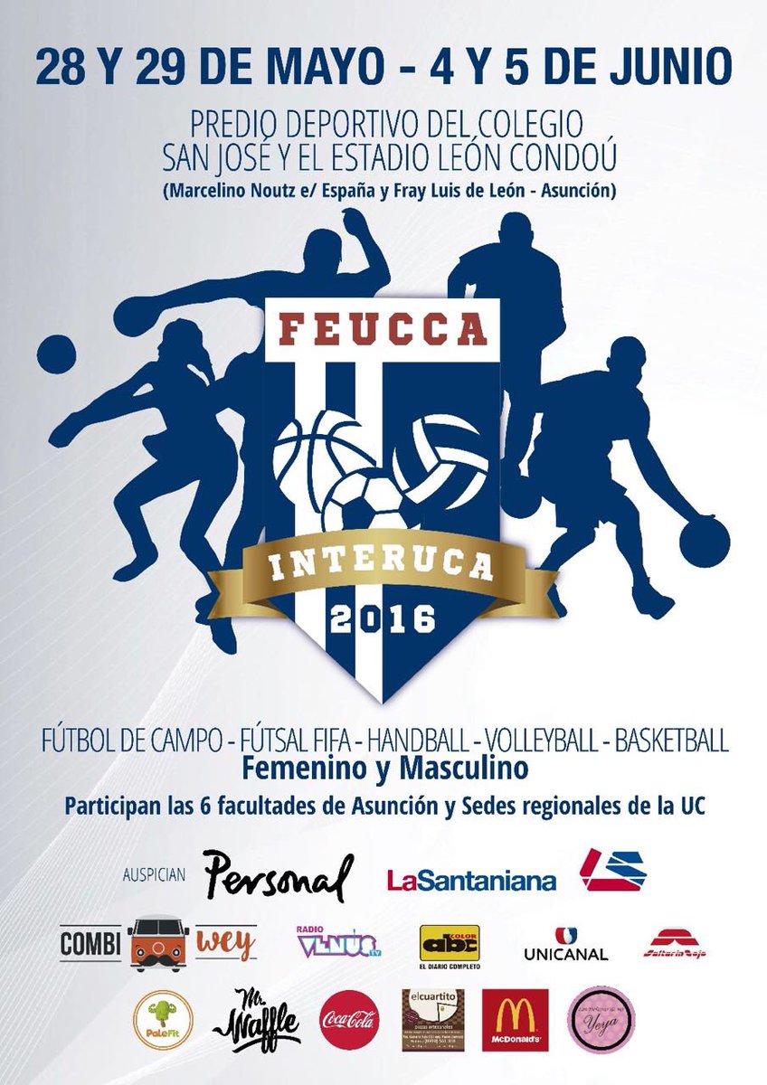 feuccapy's tweet photo. EL SÁBADO ARRANCA LA FIESTA DEPORTIVA MÁS GRANDE DE LA UC 😁🎉🏐⚽️🏀 ¡Fuerza a todos los equipos! https://t.co/y83yx28Tsi