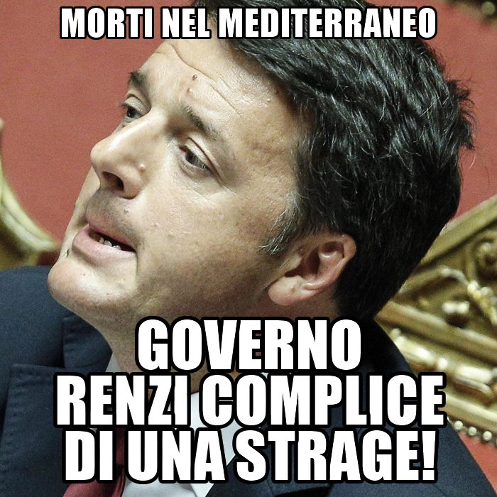 matteosalvinimi's tweet photo. Altri morti nel Mediterraneo, urge BLOCCO NAVALE che impedisca partenze. Il Governo Renzi è complice di una strage! https://t.co/kW2rTlm2Gl