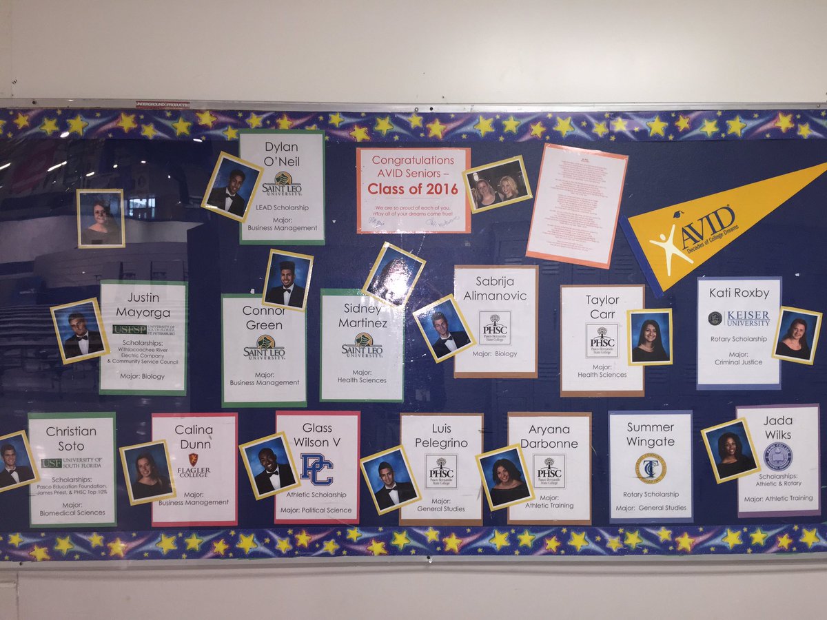 Proud of our AVID graduating Seniors and their journey to college!!