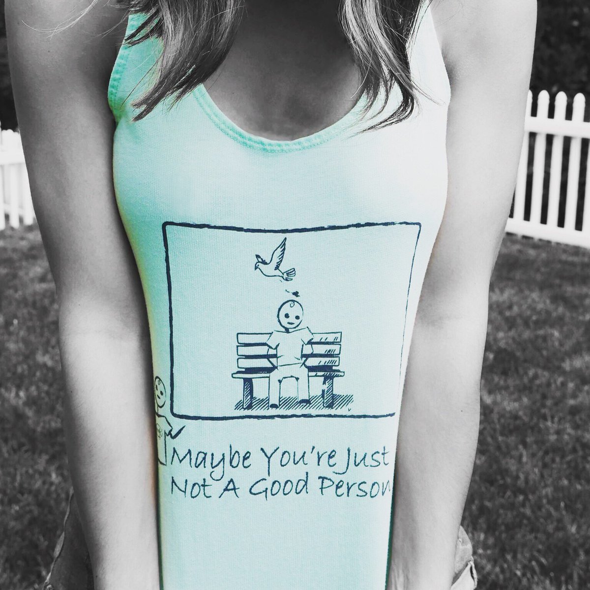AmrakGear's tweet photo. Always choose kindness. Karma has incredible aim. #karma #summer #pigeon #fashion #tanktop #supportRoss #amrakgear https://t.co/6tUJkcLJzJ