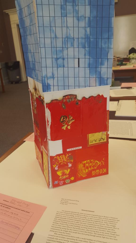 dunneteach's tweet photo. Very impressed by @bostonlatin students' @facinghistory-inspired memorial design projects! https://t.co/6BMGR7QIoY